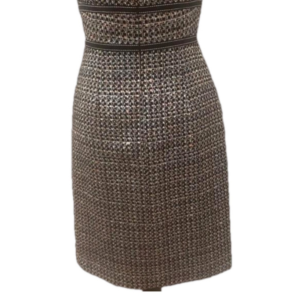 David Meister Black and tan Textured Midi Dress size 4 EA018 - Picture 8 of 10